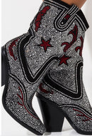 Hype me up Rhinestone Chunky Heel Bootie